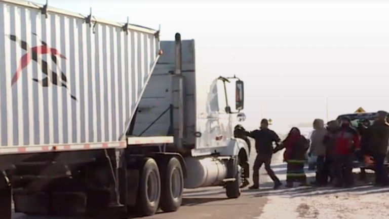 RCMP investigating truck driver who drove through highway blockade