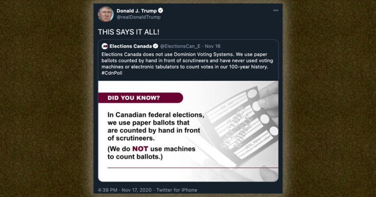 “THIS SAYS IT ALL!” Trump endorses Elections Canada tweet about paper ballot voting