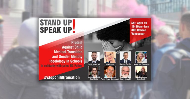 Hundreds show up for Vancouver rally against child gender transitioning