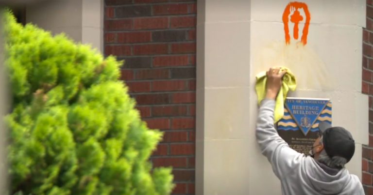 Vandals graffiti Vancouver Catholic church in weekend attack