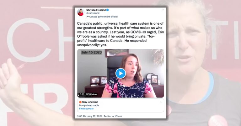 Chrystia Freeland’s “manipulated media” a sign of Liberal campaign desperation