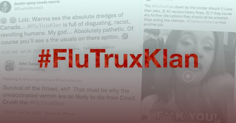 Anti-convoy hashtag dehumanizes truckers as “vermin, plague rats, white trash”