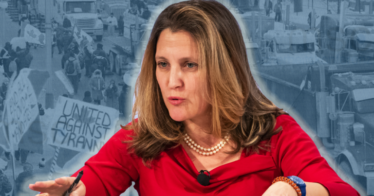 Chrystia Freeland pretends she supports truckers