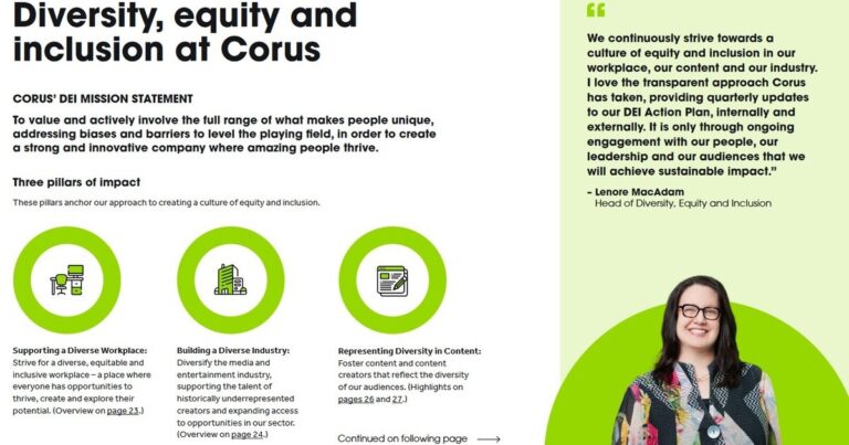 Corus releases woke sustainability report after begging Parliament for cash