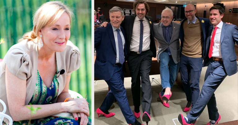 J.K. Rowling calls out Canadian male politicians for prancing around in high heels