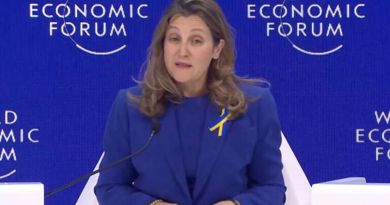 Freeland tells WEF decarbonization will mean more jobs and more manufacturing