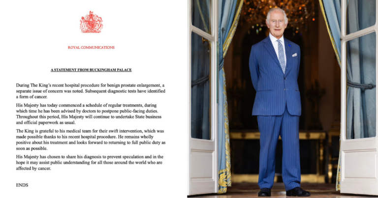 King Charles III diagnosed with cancer