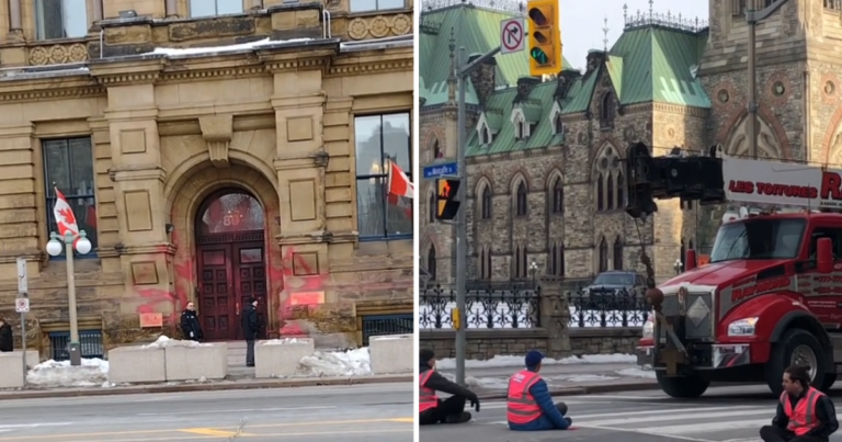 Five climate activists arrested after vandalizing Trudeau’s office with pink paint
