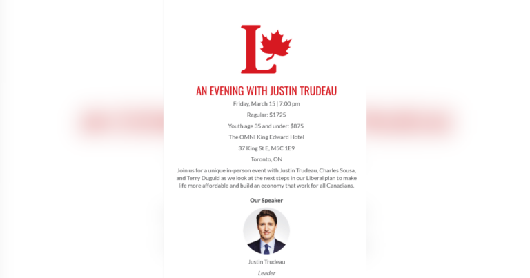 Trudeau to discuss making “life more affordable” at $1725-a-plate fundraiser