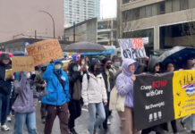 Over 500 international students protested BC’s changes to immigration policy