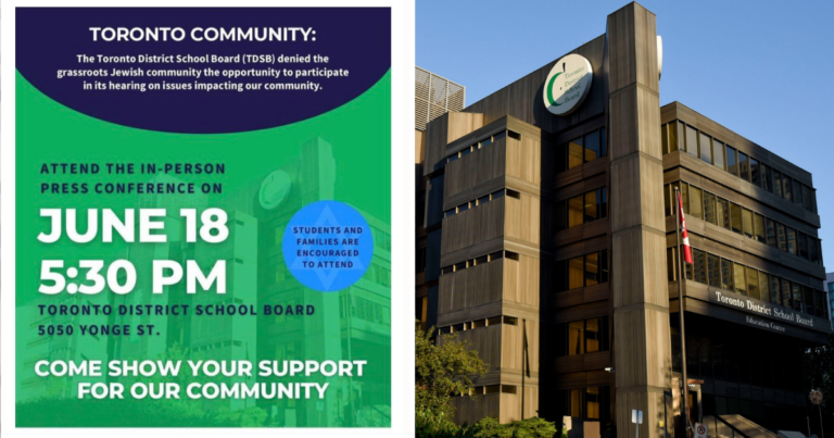 Jewish community protests TDSB “anti-Palestinian racism” motion