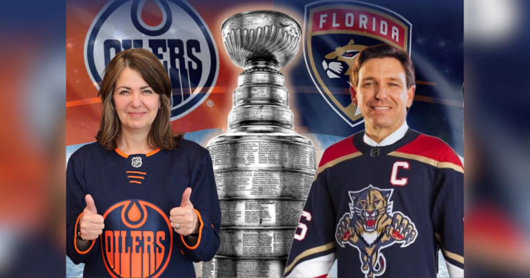 Danielle Smith bets against Florida Governor Ron DeSantis in Stanley Cup showdown