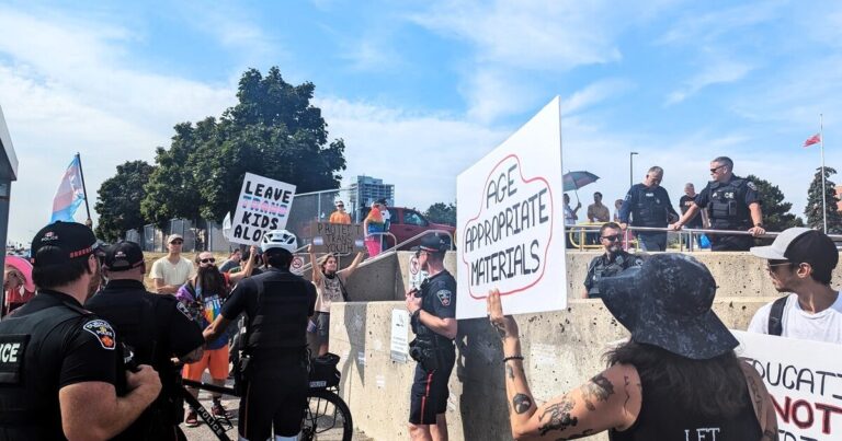 Parental rights protesters descend on Durham District School Board headquarters