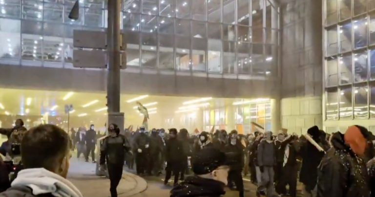 Riot in Montreal leads to arrests, smashed windows and vehicles lit on fire