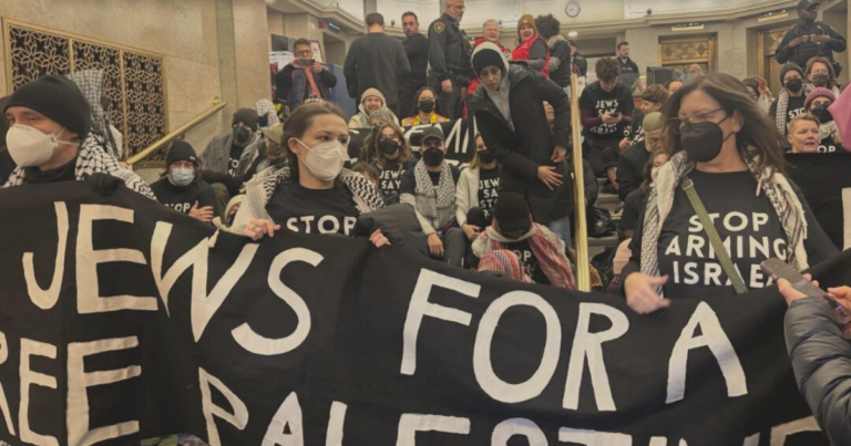 Anti-Israel group blockades Parliament building 
